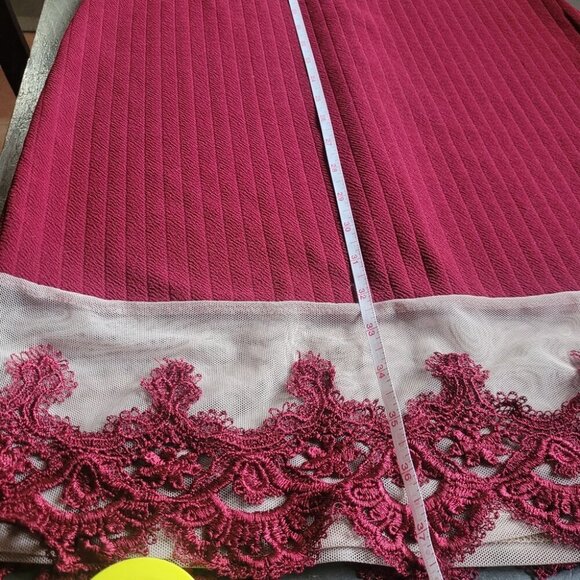 Route 3 Red Halter Lace Trim Dress S - Picture 10 of 10